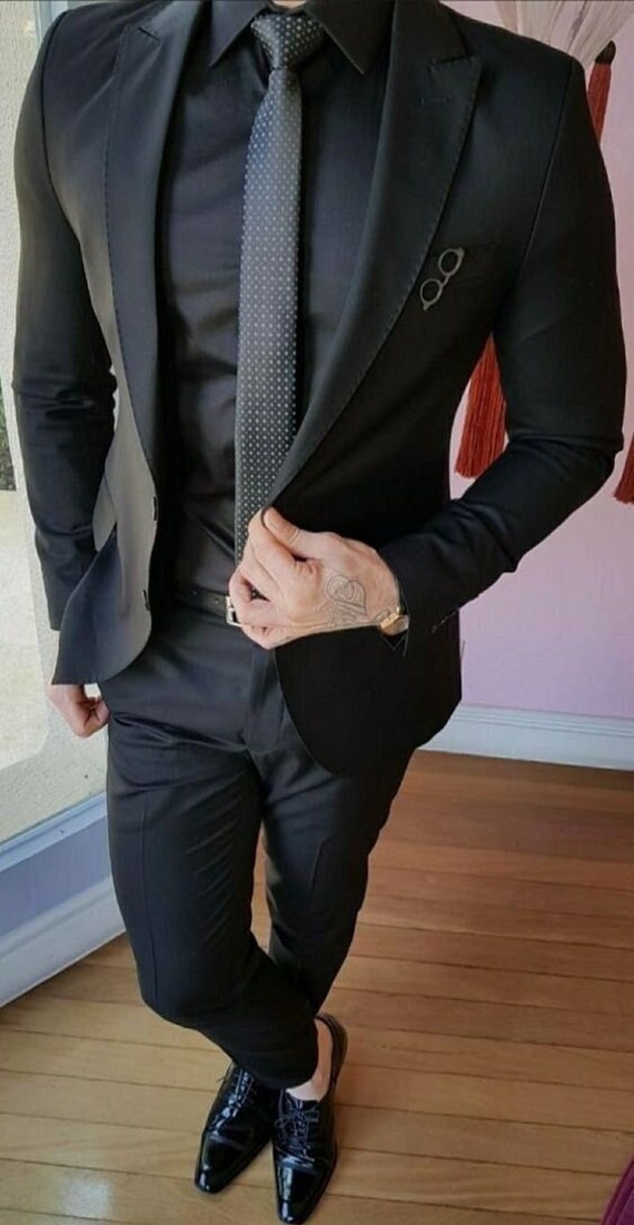 Black 2 Piece Men Suit Summer Suit Beach Wedding Suit Prom - Etsy India