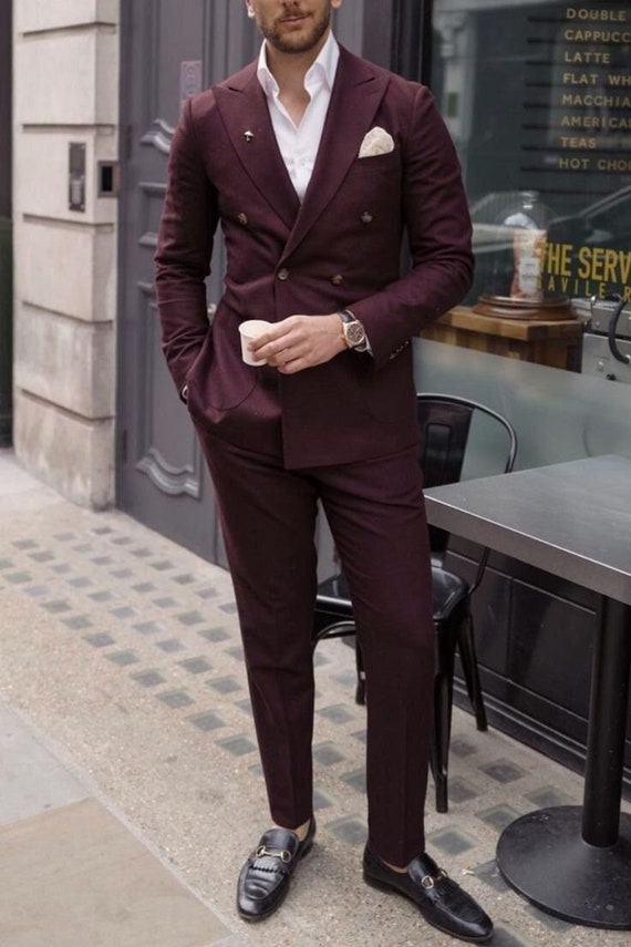 Burgundy Wedding Tuxedos Groom Suits For Men 2021 Wedding Groom Suit For Men  (Jacket +Pants+Tie ) Business plus size | Maroon suit, Burgundy suit men, Mens  suits