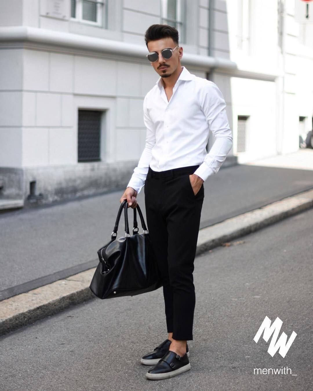 Buy Men Elegant White Shirt Black Trouser for Office Wear Mens Online in  India  Etsy
