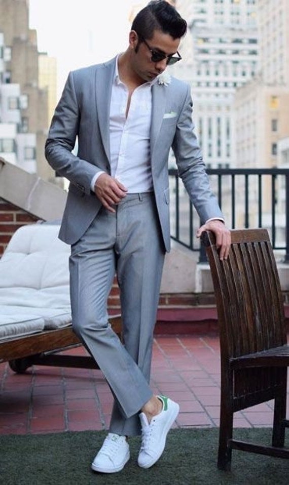 Bespoke Suit-man Suit-grey 2 Piece Suit-prom, Dinner, Summer, Party Wear  Suit-wedding Suit for Groom & Groomsmen-men's Grey Suits 