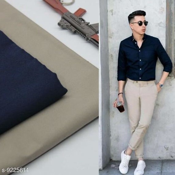 Light Blue Shirt with Beige Pants Casual Hot Weather Outfits For Men In  Their 30s (7 ideas & outfits) | Lookastic