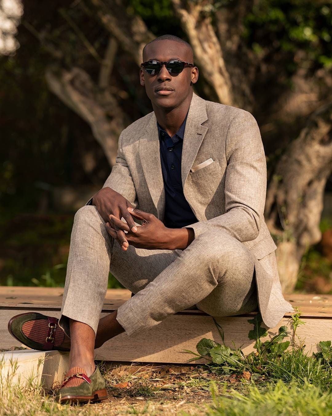 New Men Linen Beige 3 Piece Suit Summer 