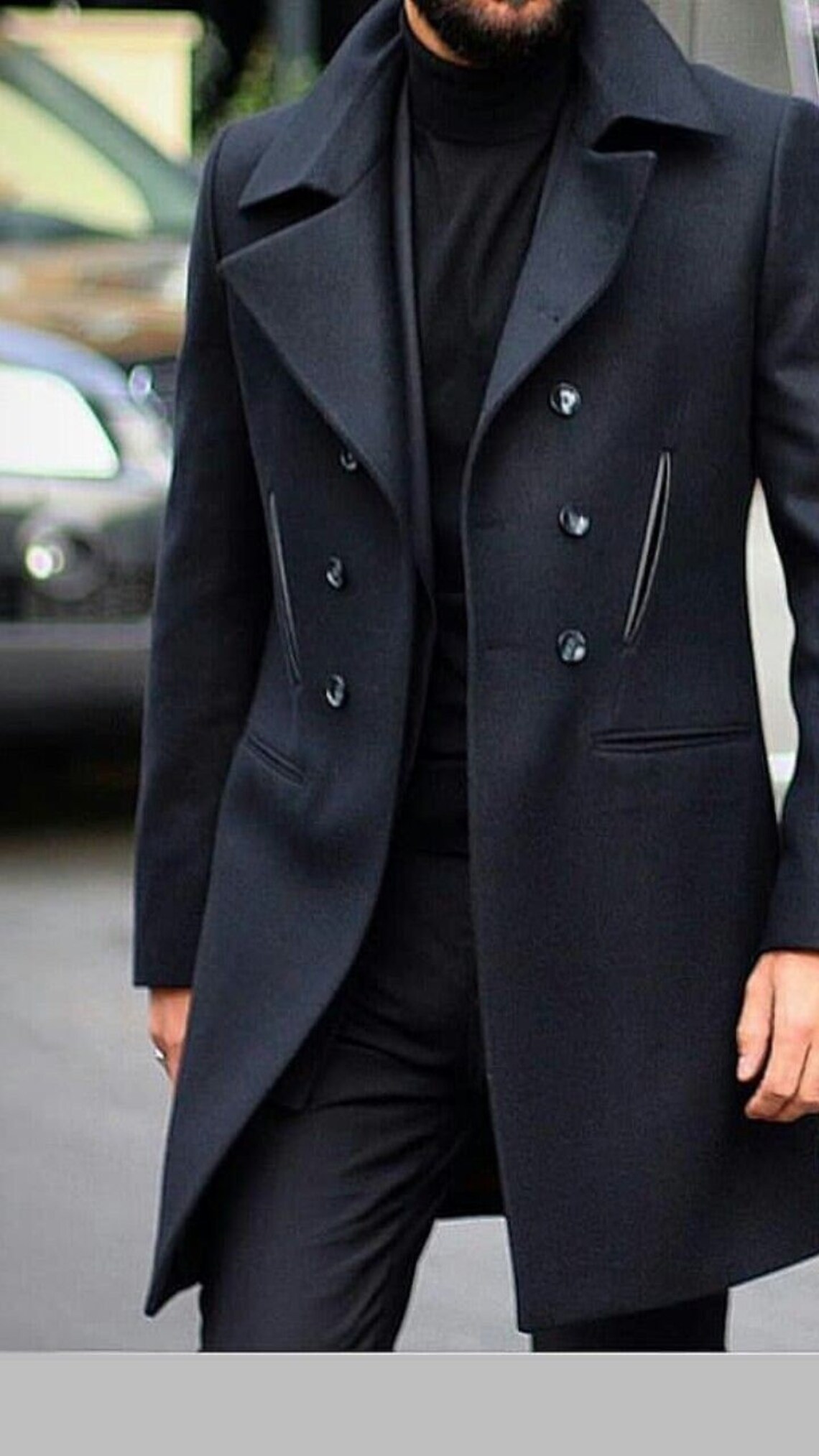 Black Overcoat for Men Vintage Trench Style Coat for Men - Etsy