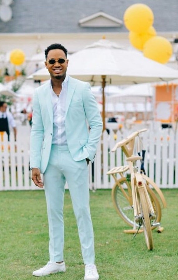 Sky blue two-piece suit