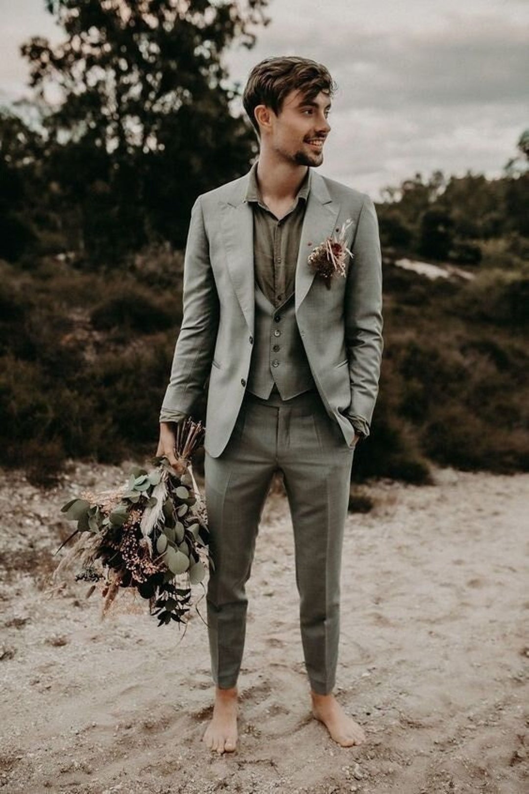 Mix and Match Groom and Groomsmen coat and pants for a modern