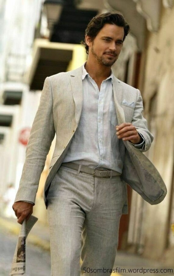 Traje de lino para hombre traje de boda verano - México