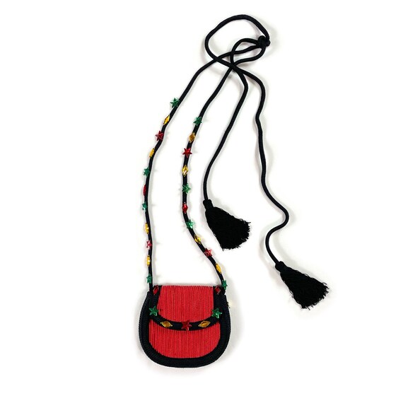 90s YSL Rive Gauche red bejeweled passementerie b… - image 2