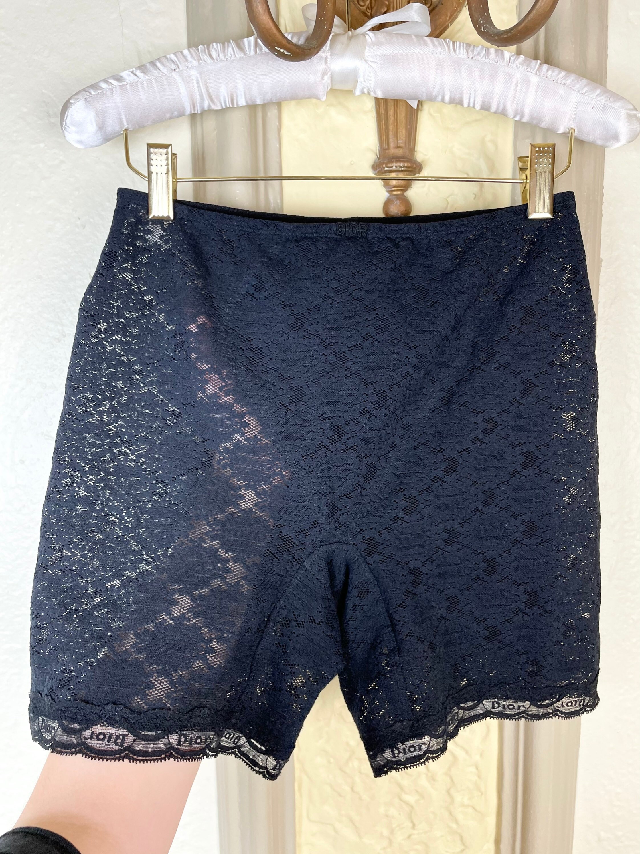 Vintage Dior Black Logo Lace Bike 