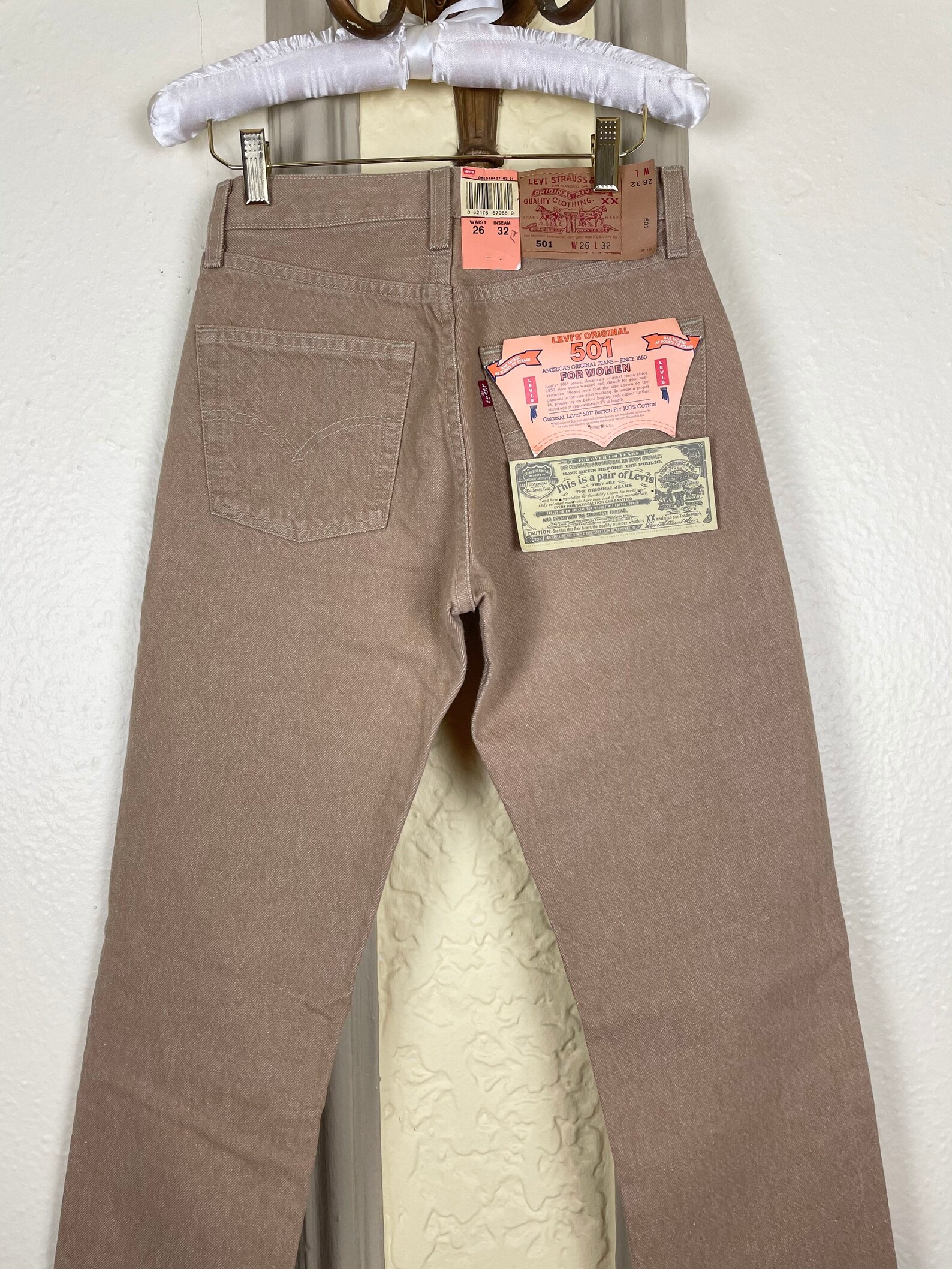 Deadstock Levis 501 high rise tan jeans 26 x 32 XS | Etsy