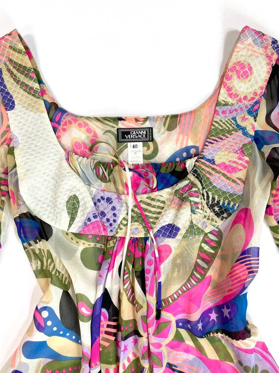 Gianni Versace Couture psychedelic silk blouse FW… - image 6