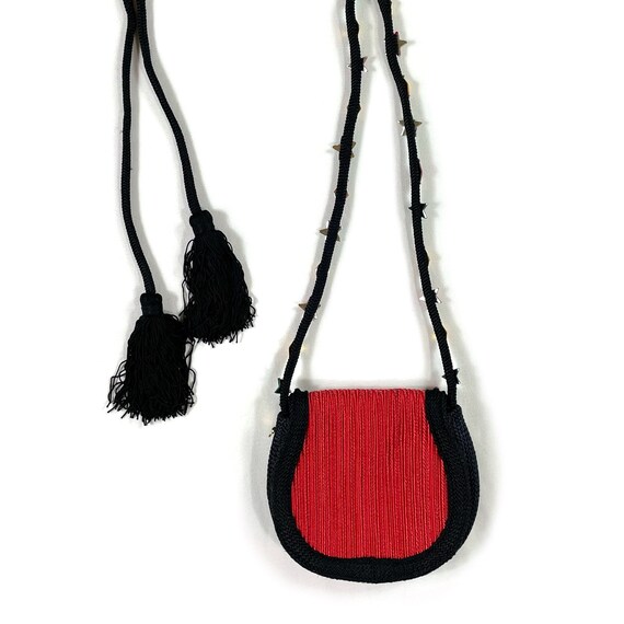 90s YSL Rive Gauche red bejeweled passementerie b… - image 6