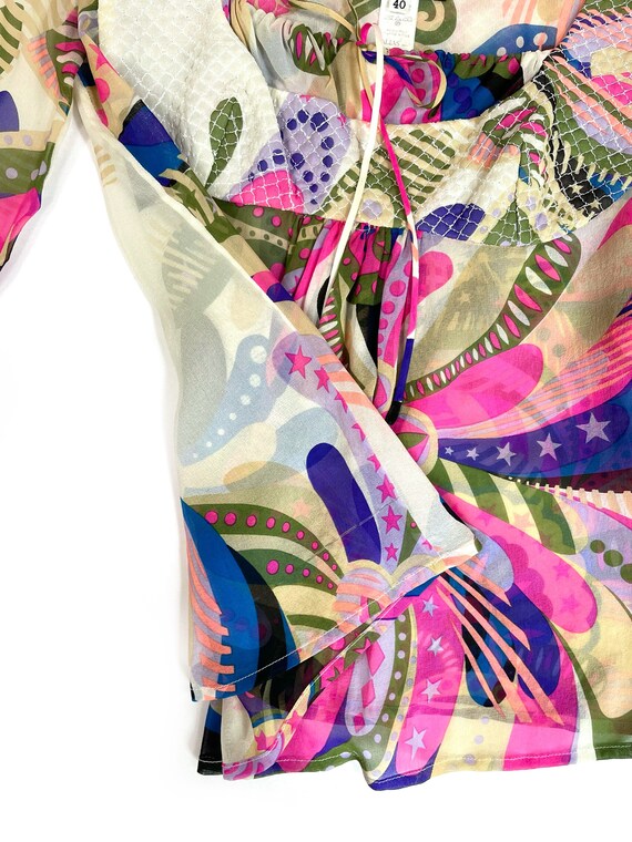 Gianni Versace Couture psychedelic silk blouse FW… - image 9