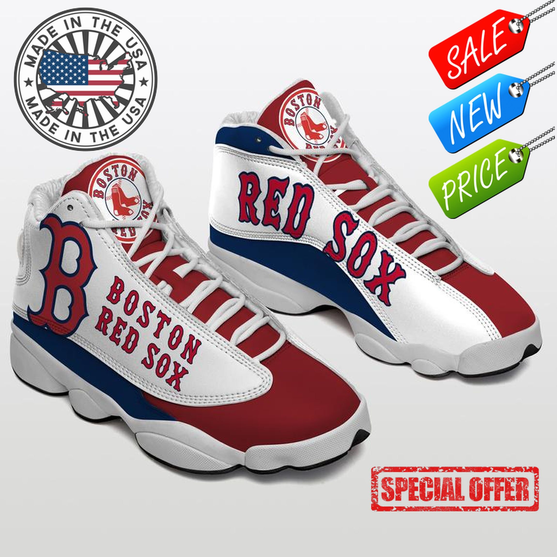 Boston red sox Jordan 13 shoes casual shoesgift for Men Etsy