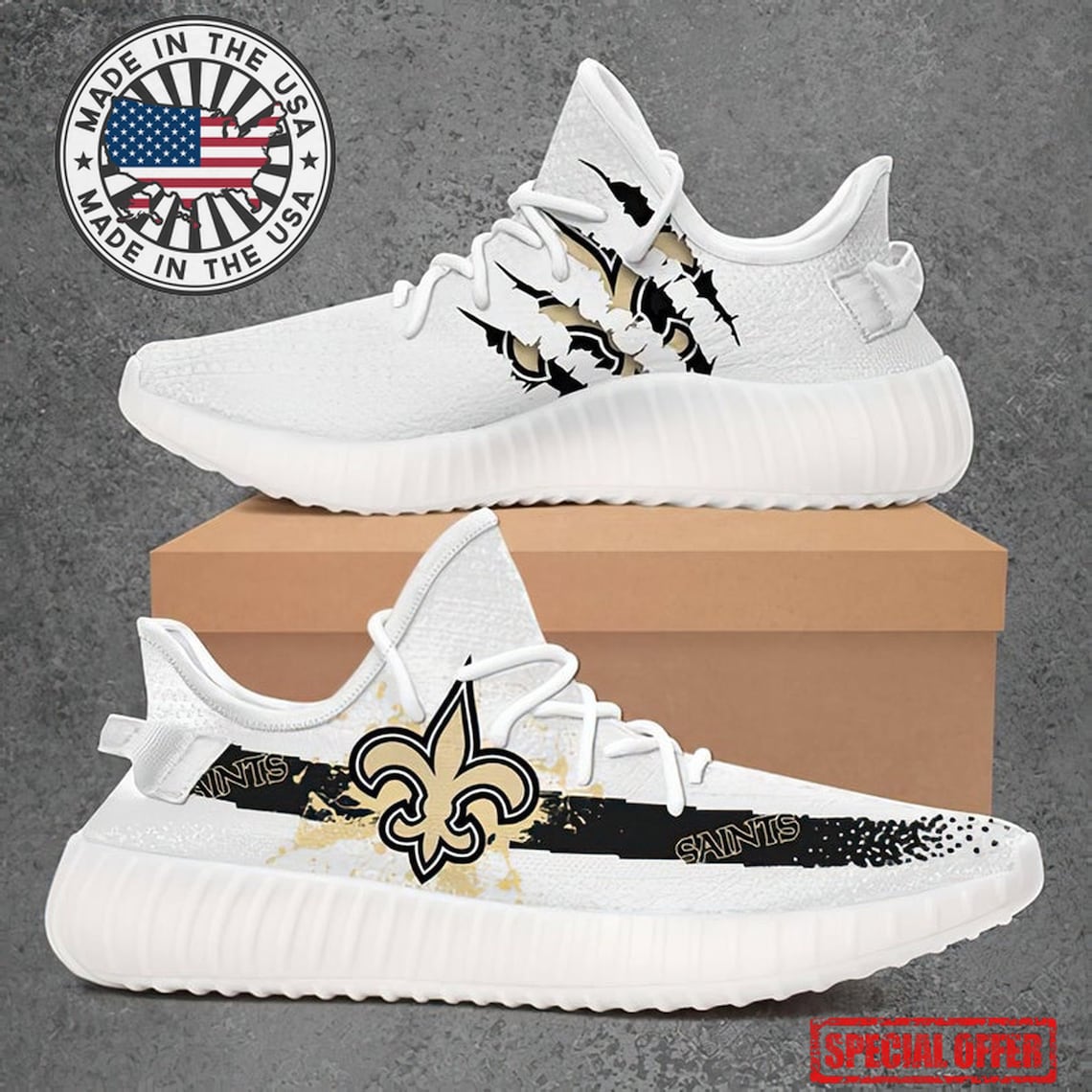 New Orleans Saints Yeezy Boost 350 Shoes New Orleans Saints Etsy