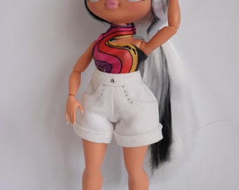 Denim shorts for dolls.Shorts for dolls.Stylish shorts for dolls. Clothes for dolls. Clothes for dolls. Jeabs. Denim clothing