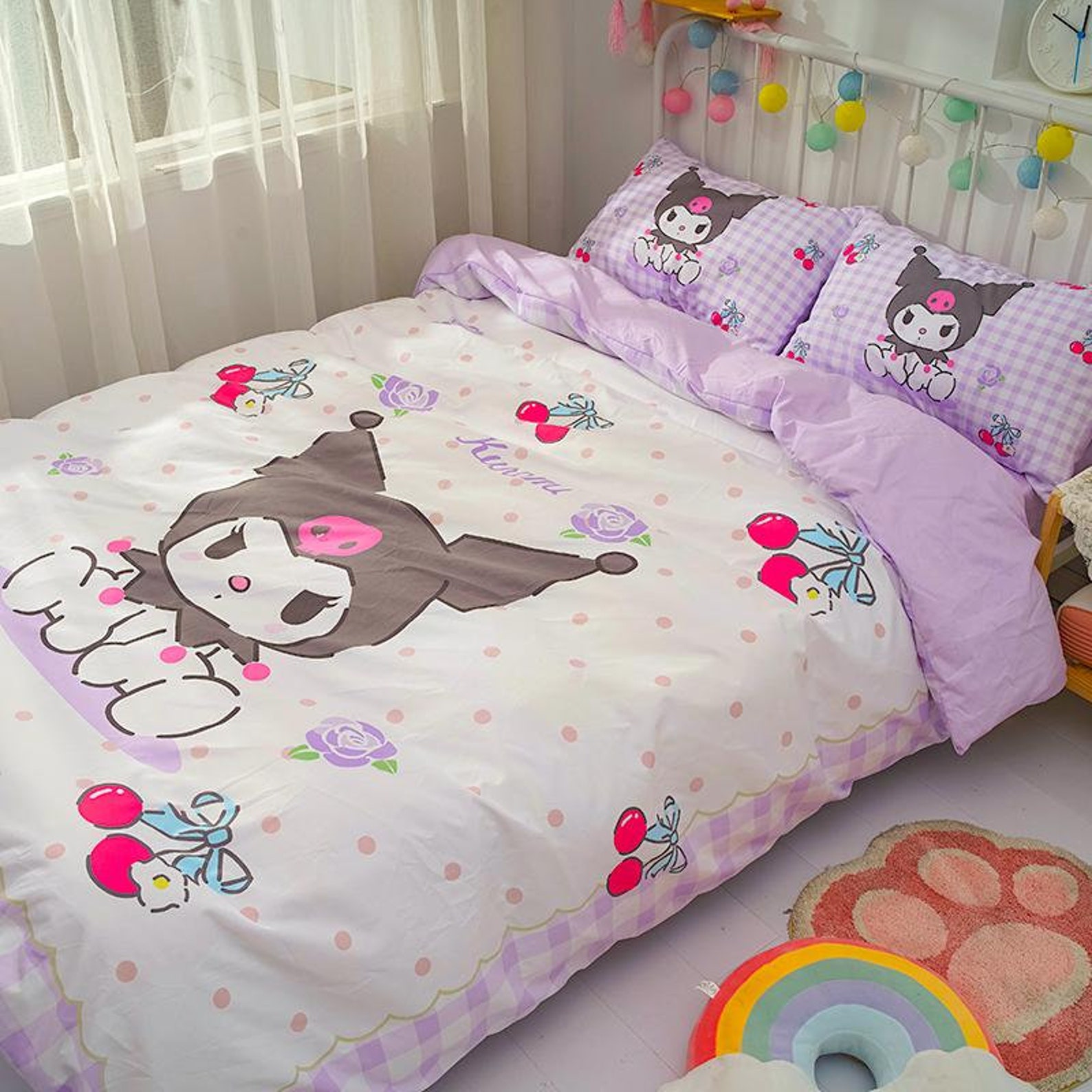 Kuromi Bedding Set Cinnamoroll Duvet Cover Pillowcases Etsy