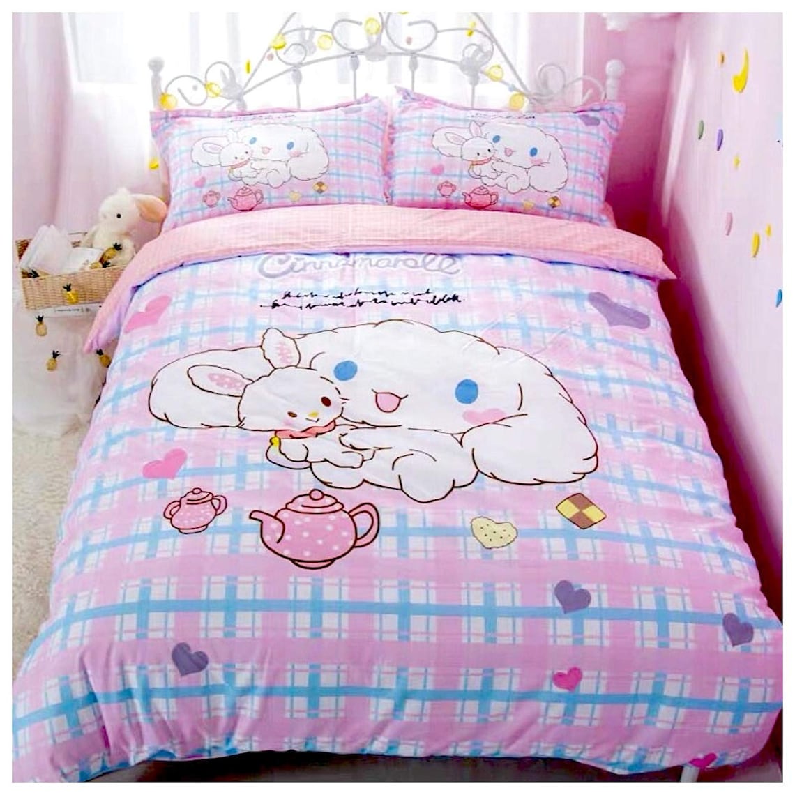 Kuromi Bedding Set Cinnamoroll Duvet Cover Pillowcases Etsy