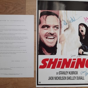 The Shining (1980) Poster signed by Nicholson,Duvall, Lloyd, Turkel (COA)