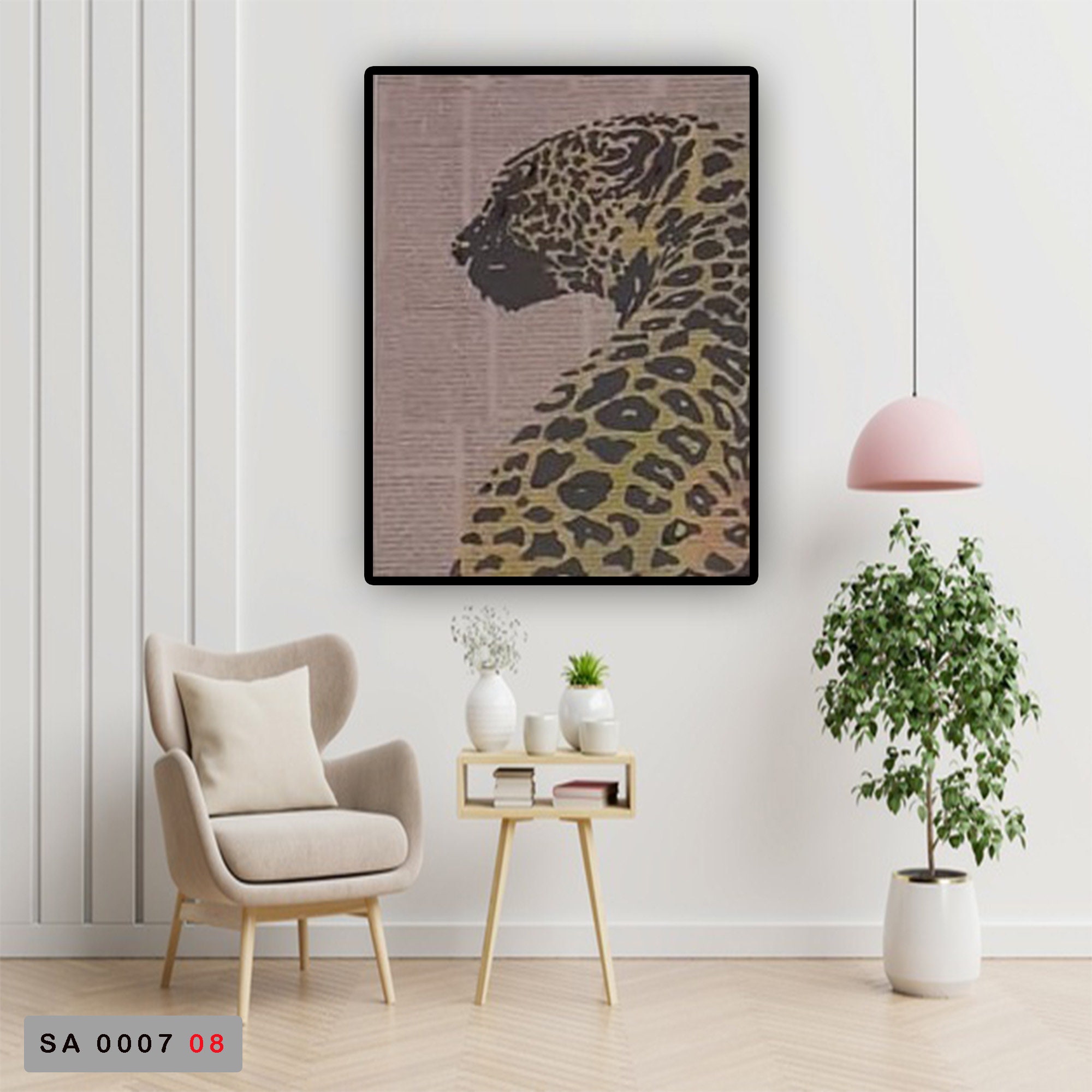 Original cheetah painting acrylic painting botanical room Etsy