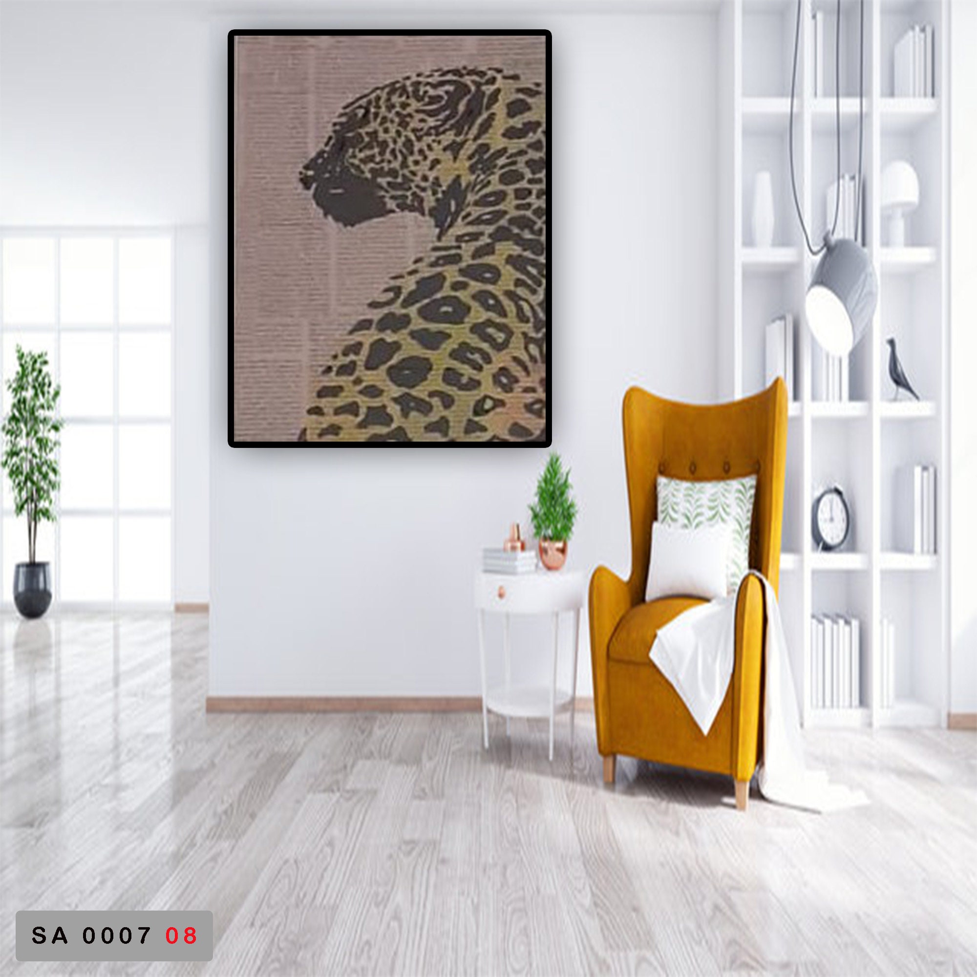 Original cheetah painting acrylic painting botanical room Etsy