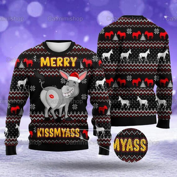 Donkeys Xmas Sweater Donkey Ugly 
