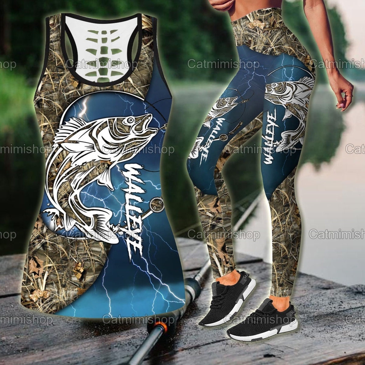 Fishing Hunting Tank Top Leggings 