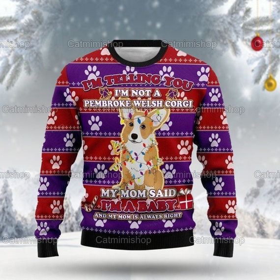 etsy corgi christmas sweater