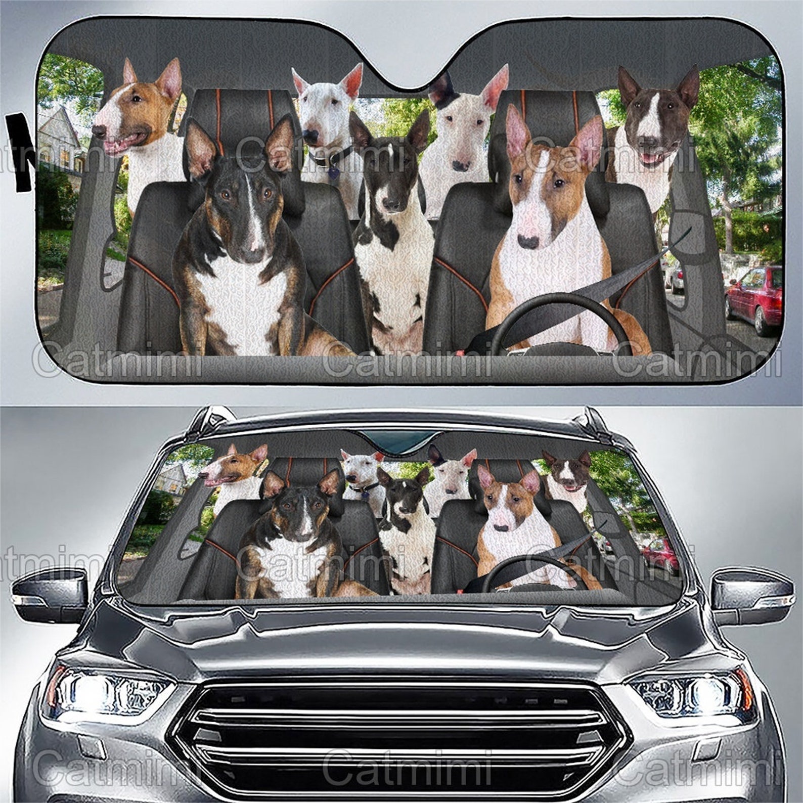 Bull Terrier Dog SunShade Auto Sun Shade Car Decor Birthday Etsy