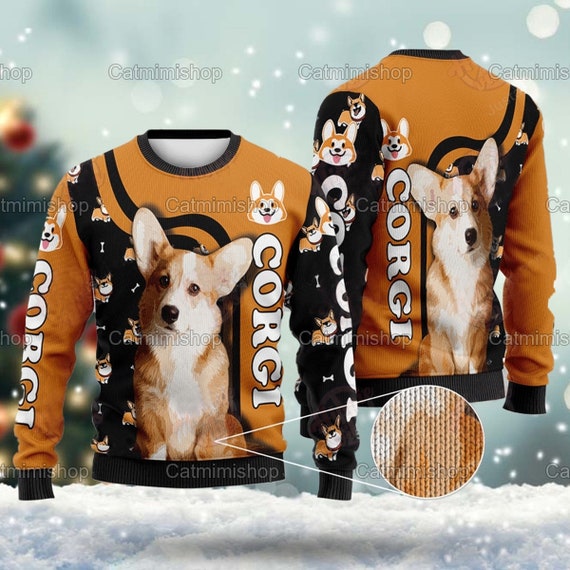 etsy corgi christmas sweater