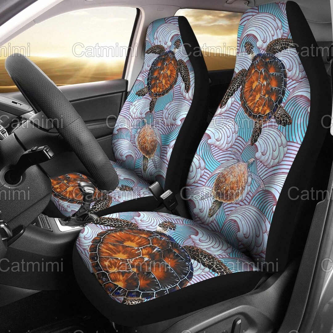 Sea Turtle Car Seat Covers Funny Turtle Seat Covers Car Seat Etsy
