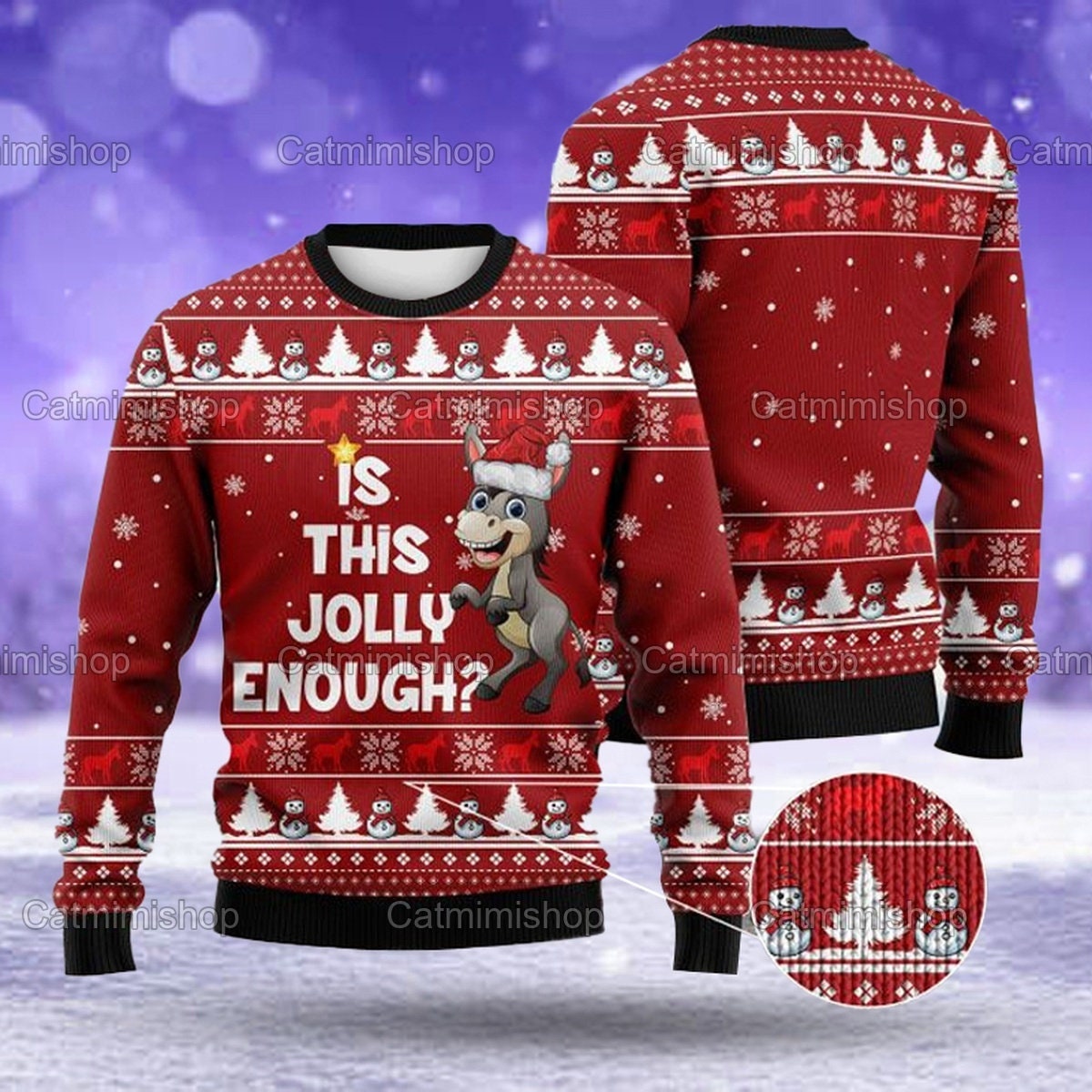 Christmas Ugly Sweater Donkey Christmas 