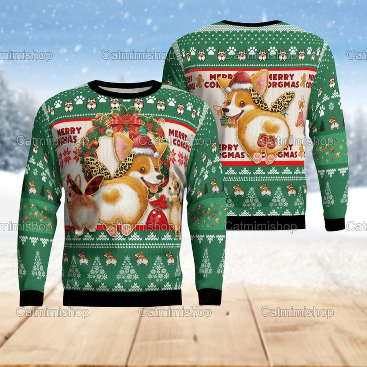 etsy corgi christmas sweater