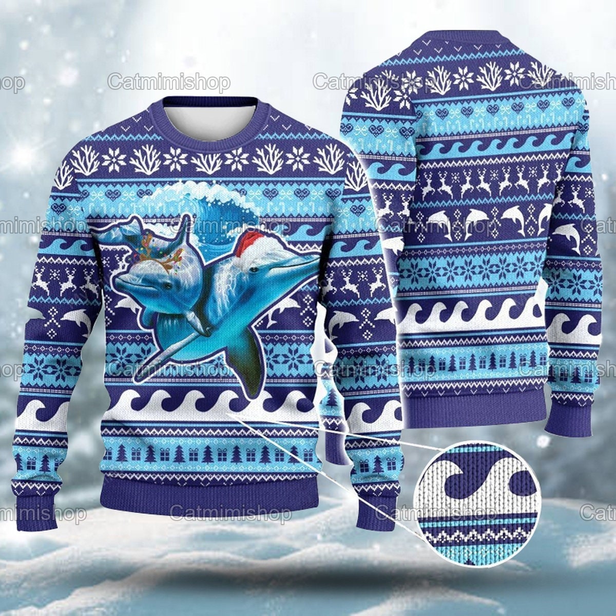 Discover Dolphin Ugly Christmas Sweater - Festive Apparel for Dolphin Enthusiasts