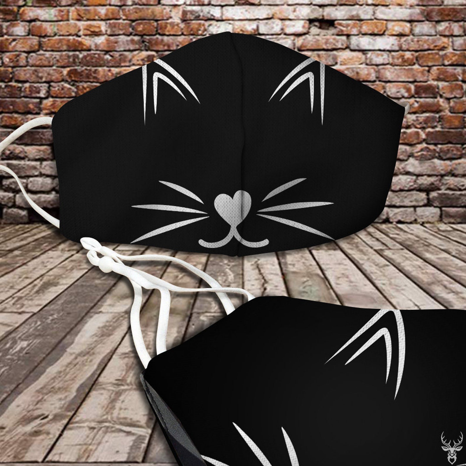 Black Cat Face Mask Mouth Cat Mask Cat Frabic Mask Cat Face Etsy