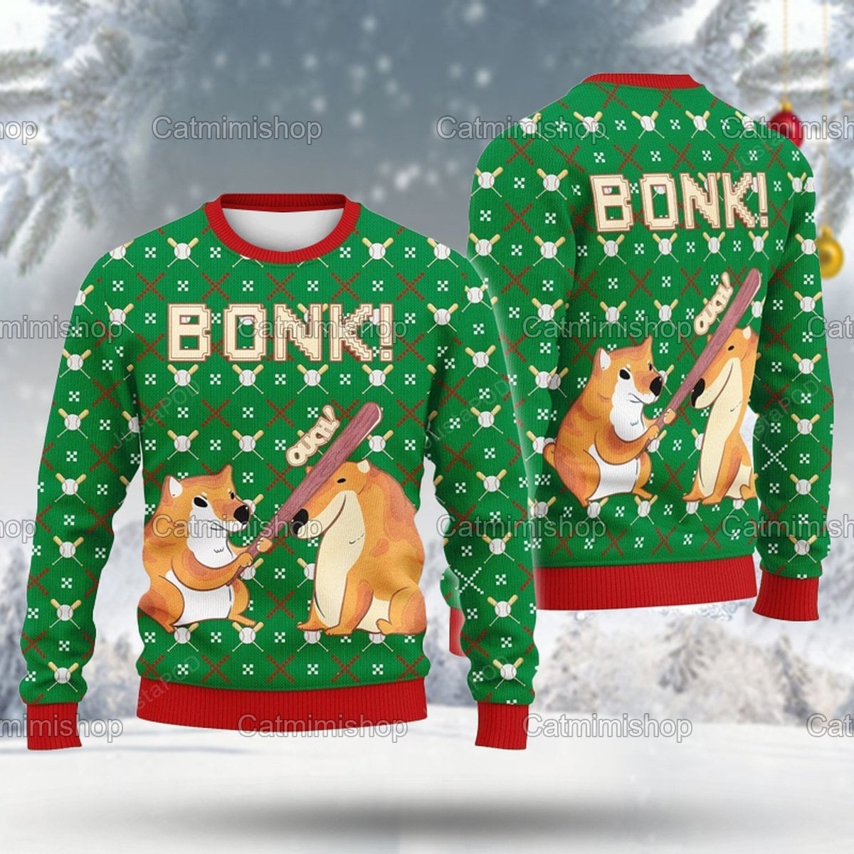 Christmas Sweater Shiba Inu Bonk Christmas Sweater Funny Shiba Inu Sweater Shiba Inu Christmas Shirt Mother Gift Christmas Gifts sold by ChaPrice