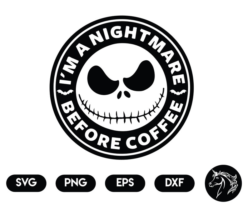 Jack Skellington starbucks logo SvgFull wrap SVG for image 0.