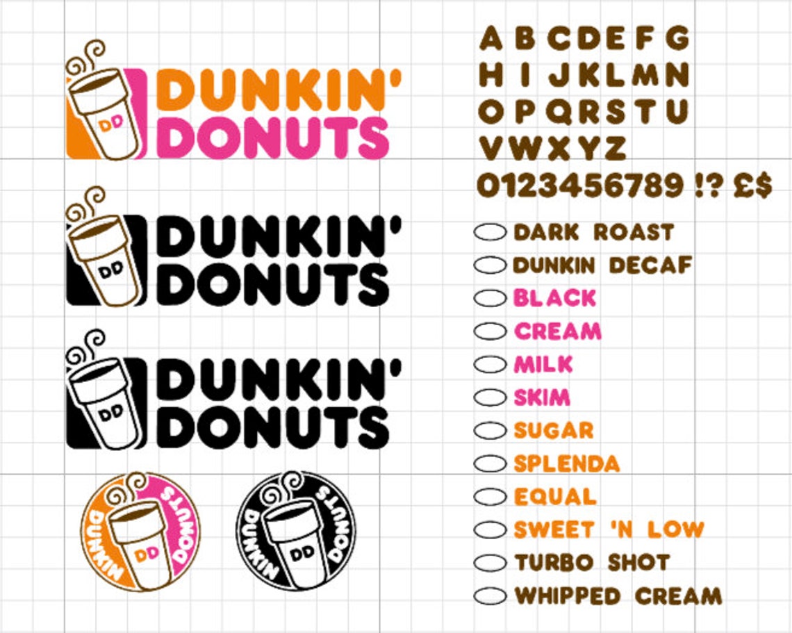 Dunkin Donuts Coffee Svg Dunkin Donuts fonts Svg Dunkin Logo Etsy