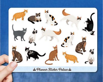Cat Stickers, Cat planner stickers, Cute cat stickers, Cute Cat Planner Stickers, Cat gifts, Cat mom gifts, Cat dad gifts, Canadian Made Cat