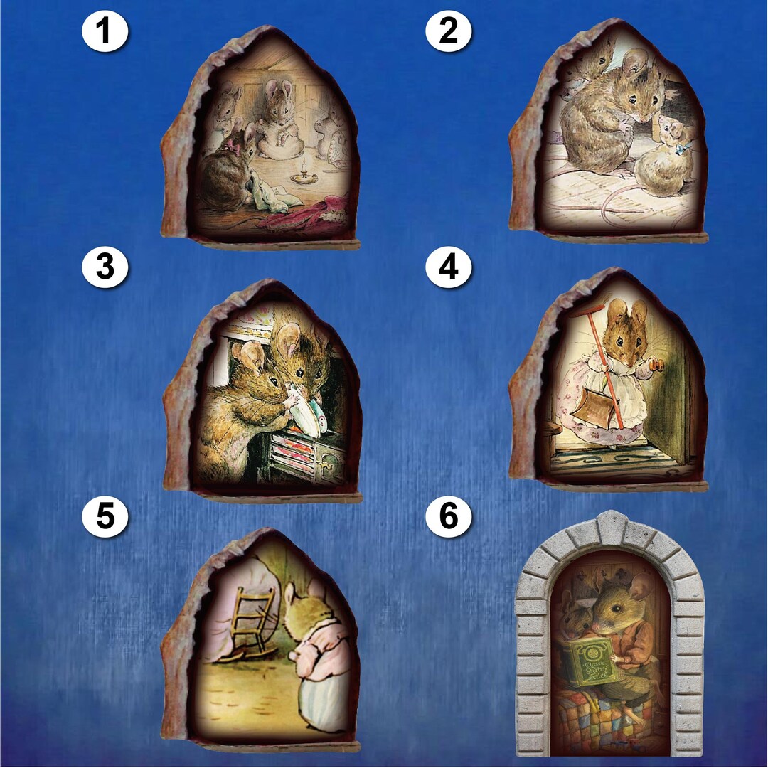 3D Mouse in a Hole Mouse Reading Mouse Wall Decal Cat Lover Etsy