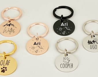 Etiqueta de collar de perro de lujo con personalización, etiqueta de identificación de nombre grabado para perros y gatos, encanto de etiqueta de collar de gato con grabado de nombre