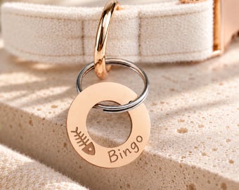 Personalised Pet ID Tag for Dogs and Cats, Double-Sided Engraving,Gifts for Pet Mom