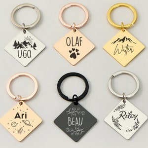 Handmade Pet Collar ID Tag Gift For Pet Mom,Lightweight Custom Engraved Name Tag for Dogs and Cats,Durable Cat Collar Tag For Birthday Gift