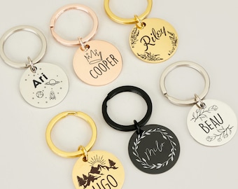 Aanpasbare kat ID-tag voor kattenhalsbanden, stille metalen huisdier naamplaatje, gepersonaliseerde gravure huisdier naamplaatje cadeau voor hond ouders