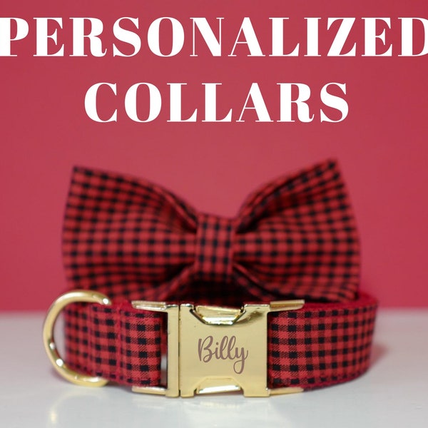 Plaid Dog Collar Etsy
