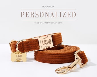 Handgefertigte Caramel Cord Hundegeschirr Leine. Schritt in Geschirr für Jungen Hund.Personalisierte Geschirr Bow Boy Puppy.Hundehalsband Geschirr und Leine Set