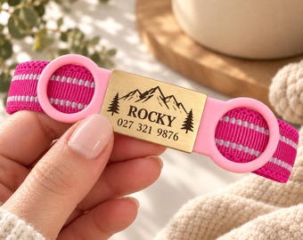 Personalised Cat ID Tag, Slide-On Collar Plate with Name and Phone Number,Cat Mom Gift