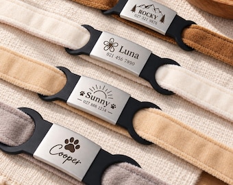Custom Slide-On Pet ID Tag, Laser Engraved Pet Name and Phone Number Tag for Pet Christmas Gift