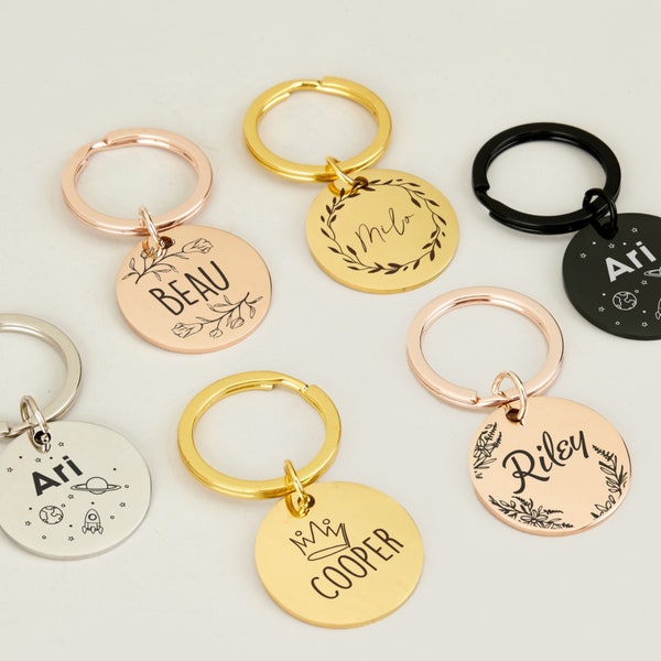 Luxurious Dog Tag with Personalization, Engraved Name ID Tag for Dogs and Cats, Cat Collar Tag Charm with Name Engraving, Free Shipping