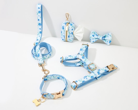 Adjustable Dog Harness No Pull Dog Harness Pet Vest, Cute Personalised Puppy Dog Harness Leash Collar Set, Small Puppy Large Dog Harness