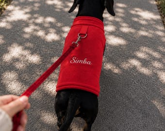 Embroidered Pet Fleece Vest, Personalized Dog & Cat Clothes with Name, Custom Pet Jacket, Christmas Pet Gift